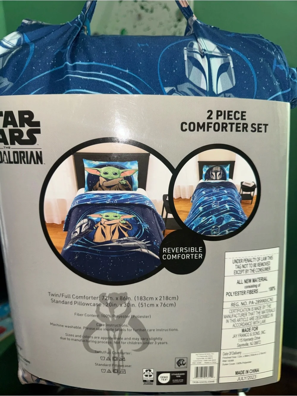 Star Wars The Mandalorian Navy Blue Comforter Set with Grogu